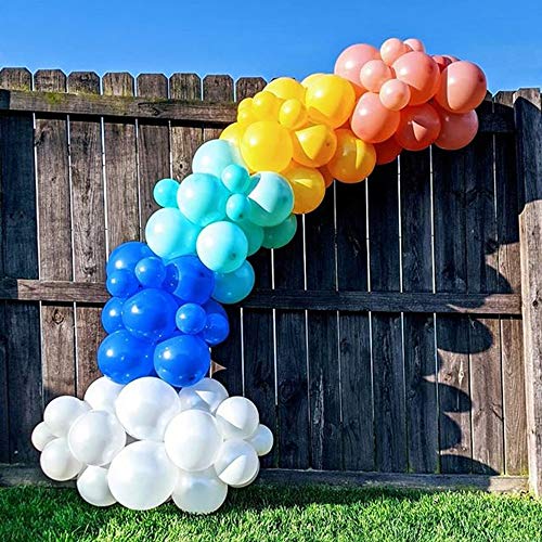100Pcs Rainbow Party Balloon Garland & Arch Kit-100pcs Latex Balloons, 16 Feets Arch Balloon Decorating Strip for Baby Shower Birthday Wedding Party Backdrop