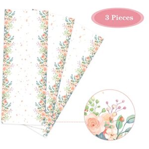 3 Pack Floral Baby Shower Decorations For Girl，Rectangular Plastic Party Tablecloths with Pink Floral Patterns( 108"x54"）,Table Cover for Birthdays,Weddings,Tea Party and Girl Baby Shower Decorations