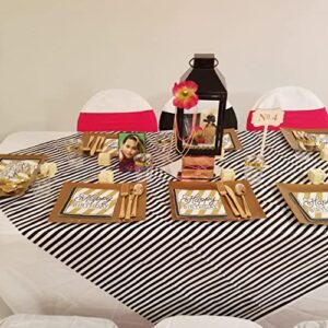 JInSEY 3 Pack Plastic Black White Stripe Tablecloths 54" x 108" Striped Table Cloth Cover Disposable Rectangle Tablecloth for Parties Holiday Party Picnic Decoration