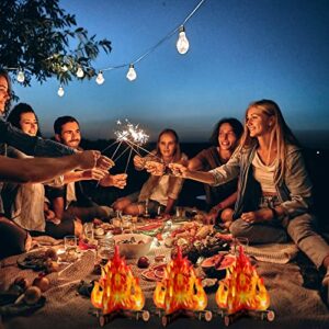 Boao 12 Set 3D Decorative Cardboard Campfire Centerpiece Artificial Fire Fake Flame Paper Party Decorative Flame Torch (Gold Orange)