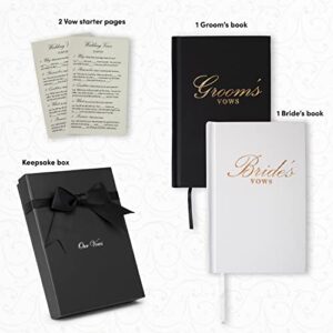 AERAI GROUP Vow Books, Wedding Vows Book - Bride and Groom Vow Book for Wedding - Wedding Booklets Black and Gold - Vow Journal 5.5 x 3.9 In with Box - Wedding Notebook - Bridal Shower & Vow Renewal