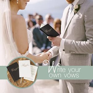 AERAI GROUP Vow Books, Wedding Vows Book - Bride and Groom Vow Book for Wedding - Wedding Booklets Black and Gold - Vow Journal 5.5 x 3.9 In with Box - Wedding Notebook - Bridal Shower & Vow Renewal