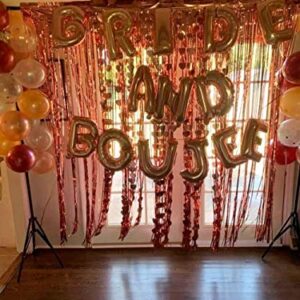 JeVenis Bride And Boujee Bachelorette Party Decor Bach Party Decorations Bride and Boujee Banner Diamond Ring Champagne Glass Balloons Champagne Bottle Balloon