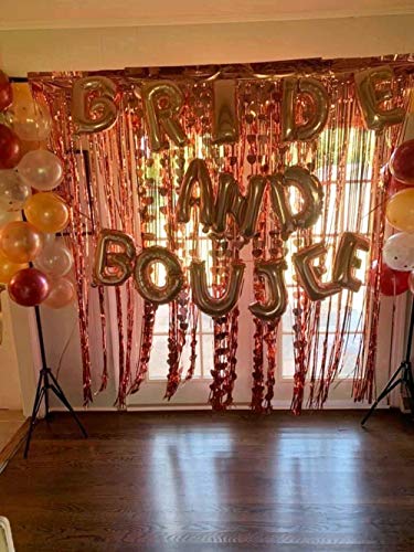 JeVenis Bride And Boujee Bachelorette Party Decor Bach Party Decorations Bride and Boujee Banner Diamond Ring Champagne Glass Balloons Champagne Bottle Balloon