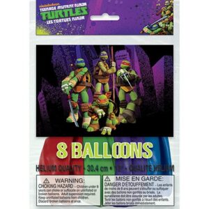 12″ teenage mutant ninja turtles latex balloons, 8ct