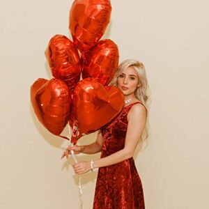 Heart Love Foil Balloon 18 inch, Helium Support Valentines Day Wedding Bridal Engagement Party Anniversary Decorations (10 pcs 18")