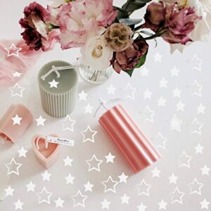 Star Metallic Foil Confetti Sprinkles for Wedding/Birthday/Festival Party Decorations 1.5OZ (silver, 24mm&18mm)