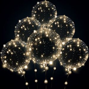 light up led balloons , wedding decorations 10 set warm white 15pcs transparent light balloons great for banquets, outdoor and indoor parties, anniversary, house party, family reunion, birthday and event centerpieces (warn white) (20 inch–10 set)