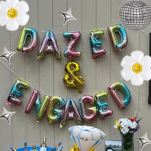 Dazed and Engaged Balloon Banner Disco Daisy Balloons for Hippie Bachelorette Party 60s 70s Retro Bachelorette Tie Dye Bachelorette Party Decorations