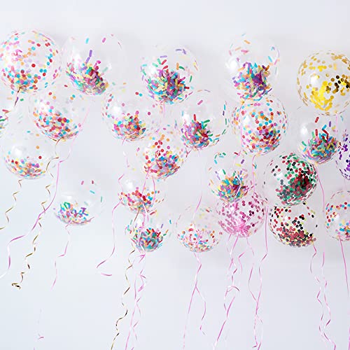 50Pcs Party Balloons Sprinkles Confetti Balloon Pack, Ice Cream Sprinkle Balloons for Birthday Party Decoration, Wedding, Baby Shower, etc.