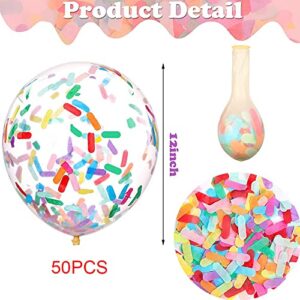 50Pcs Party Balloons Sprinkles Confetti Balloon Pack, Ice Cream Sprinkle Balloons for Birthday Party Decoration, Wedding, Baby Shower, etc.