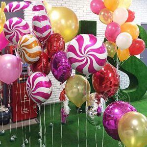 24pcs Sweet Candy Balloons for Birthday Wedding Parties, Including 16pcs Round Lollipop Balloons and 8pcs Candy Lollipop Balloons Aluminum Balloons.