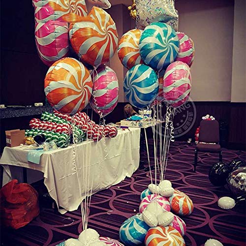 24pcs Sweet Candy Balloons for Birthday Wedding Parties, Including 16pcs Round Lollipop Balloons and 8pcs Candy Lollipop Balloons Aluminum Balloons.