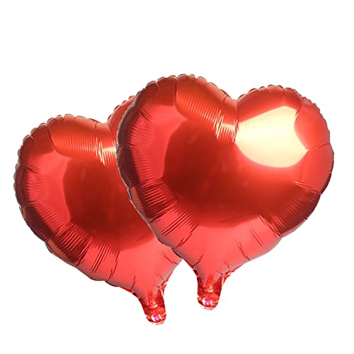 32Inch Red Heart Shape Foil Balloons.Wedding Anniversary Bridal Shower Marriage Engagement Party Supplies 2Pcs