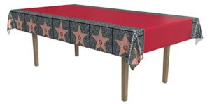 beistle carpet “star” tablecover, 54 by 108-inch, red