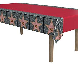 Beistle Carpet "Star" Tablecover, 54 by 108-Inch, Red