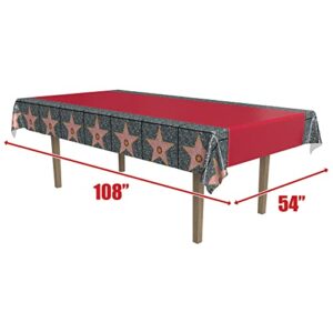 Beistle Carpet "Star" Tablecover, 54 by 108-Inch, Red