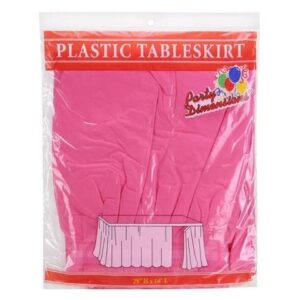 Plastic Table Skirt, 29 inches by 14 feet | Party Dimensions | Hot Pink