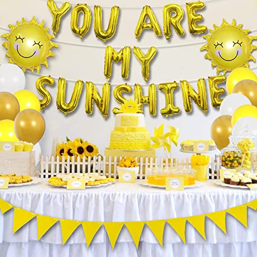 Sunshine Party Decorations Yellow Birthday Decorations Sun Party Decorations Sunshine Birthday Decorations You Are My Sunshine Party Decorations Banner Sunshine Baby Shower Decorations Sun Balloon