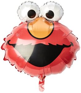 anagram international 20″ elmo head packaged party balloon, multicolor