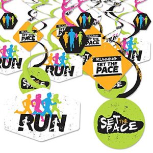 big dot of happiness set the pace – running – track, cross country or marathon party hanging decor – party decoration swirls – set of 40