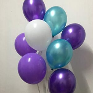 Metallic Purple and Teal Balloons - Lavender White Balloons for Women Birthday Wedding Bridal Shower Anniversary Valentine?s Day Graduation Party Decorations 60packs 12Inch(Purple Teal)