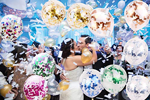 Multicolor Confetti Balloons - 12 Inch Latex Balloons Wedding Birthday Baby Shower Christmas Party Supplies Decorations 32 Pcs