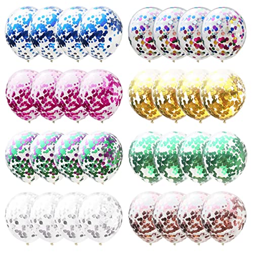 Multicolor Confetti Balloons - 12 Inch Latex Balloons Wedding Birthday Baby Shower Christmas Party Supplies Decorations 32 Pcs