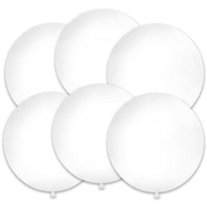 36 inch giant balloons white balloons(premium helium quality), 6 pack 36” large latex balloons for photo shoot/birthday/wedding party/festivals/event decorations …