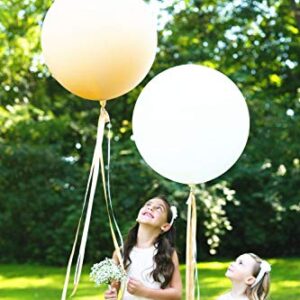 36 Inch Giant Balloons White Balloons(Premium Helium Quality), 6 Pack 36'' Large Latex Balloons for Photo Shoot/Birthday/Wedding Party/Festivals/Event Decorations …