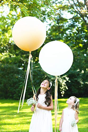 36 Inch Giant Balloons White Balloons(Premium Helium Quality), 6 Pack 36'' Large Latex Balloons for Photo Shoot/Birthday/Wedding Party/Festivals/Event Decorations …