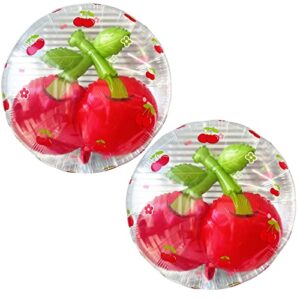 2pcs 18inch cherry balloons,summer fruit foil cherry balloons for cherry fruit theme birthday party decorations supplies, summer party wedding birthday baby shower party supplies