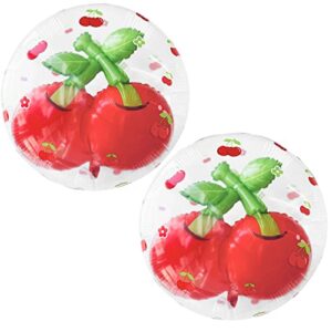 2pcs 18inch cherry balloons,summer fruit foil cherry balloons for cherry fruit theme birthday party decorations supplies, Summer Party Wedding Birthday Baby Shower Party Supplies