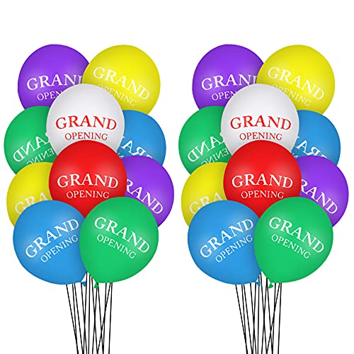 30 Pcs Grand Opening Balloons Colorful Celebrate Business Balloons 12 Inches Latex Balloons for Opening Ceremony Decoration