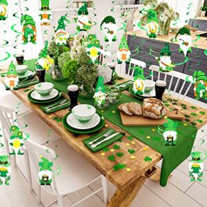 24 Pieces St Patricks Day Decorations St Patricks Day Hanging Decorations Irish Shamrocks Clovers Gnomes Foil Hanging Swirls Ceiling Decor for St. Patrick's Day Holiday Party Home Decoration Supplies
