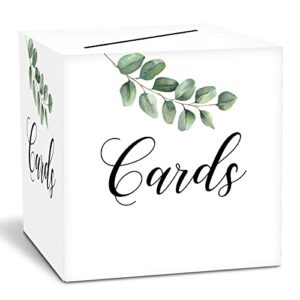 greenery floral card box, reception box for baby shower, wedding, bridal shower, engagement, birthday party game supplies, decorations, set of 1(box-16)