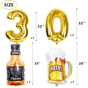 GZDUCK Cheers and Beers to 30 Years Decorations - Cheers to 30 Years Birthday Decorations for Men Women Him Thirty Birthday Decorations for 30th Birthday Wedding Party Supplies