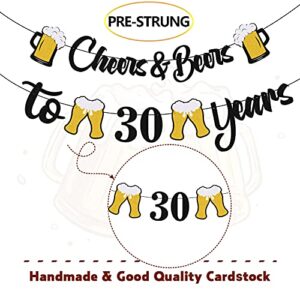 GZDUCK Cheers and Beers to 30 Years Decorations - Cheers to 30 Years Birthday Decorations for Men Women Him Thirty Birthday Decorations for 30th Birthday Wedding Party Supplies