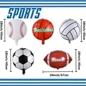 Sport Balloon Garland Arch Kit 161pcs Baseball Football Party Decoration Coffee Green Orange Blue Balloons for Sport Day Birthday Party Decorations