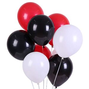 latex balloon 100 pcs 12 inch ： white and black and red latex balloons