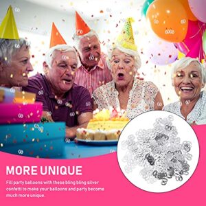 AMOSFUN 1200pcs Number 60 Sequins Confetti Plastic Confetti for 60th Birthday Party Anniversary Decoration(Silver)