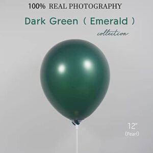 Emerald Green Balloons Different sizes 52 pack 18+12+10 inch Dark Hunter Green balloon Garland For wedding Birthday anniversary decorations (18+12+10, Emerald)