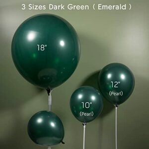 Emerald Green Balloons Different sizes 52 pack 18+12+10 inch Dark Hunter Green balloon Garland For wedding Birthday anniversary decorations (18+12+10, Emerald)