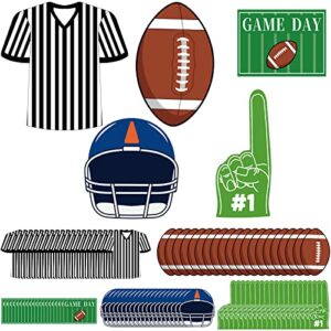 100 pcs paper football cutouts football theme party decoration football cutouts for crafts game day party decorations with glue points for sport birthday party wall decoration