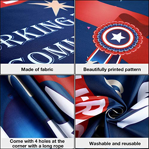 Thank You to Our Heroes Banner Decorations Patriotic Happy Veterans Day Backdrop Background for Greeting Police Military Army Employees Heroes Theme Party Supplies, 71 x 43 Inch