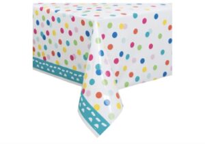 unique confetti cake rectangular plastic table cover, 54″ x 84″, multicolor 1 pc