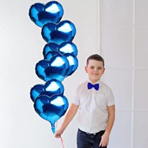 10 Pcs Blue Heart-Shaped Balloon 18 Inch Foil Balloon Mylar Balloon Happy Birthday Balloons Banner