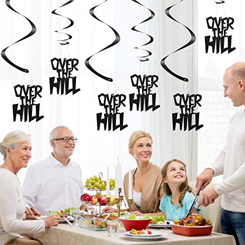 20 Pieces Over The Hill Party Supplies 50th 40th Over-The-Hill Birthday Party Decorations Hanging Swirls Foil Hanging Whirls Ceiling for Birthday Wedding Anniversary Graduation Party