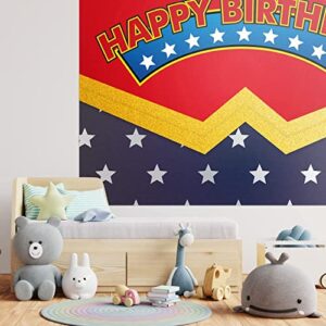 Superhero Birthday Backdrop Banner Red Happy Birthday Theme Party Decorations Super Hero Photography Background Supplies for Woman Girl