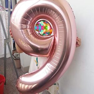 Rose Gold 1 Balloons,40 Inch Birthday Foil Balloon Party Decorations Supplies Helium Mylar Digital Balloons (Rose Gold Number 1)